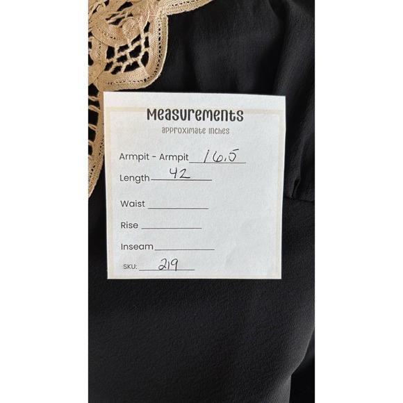 Nicole Miller Size 8 Halter Dress Crochet Black Chiffon Midi Romantic Victorian - Picture 12 of 12